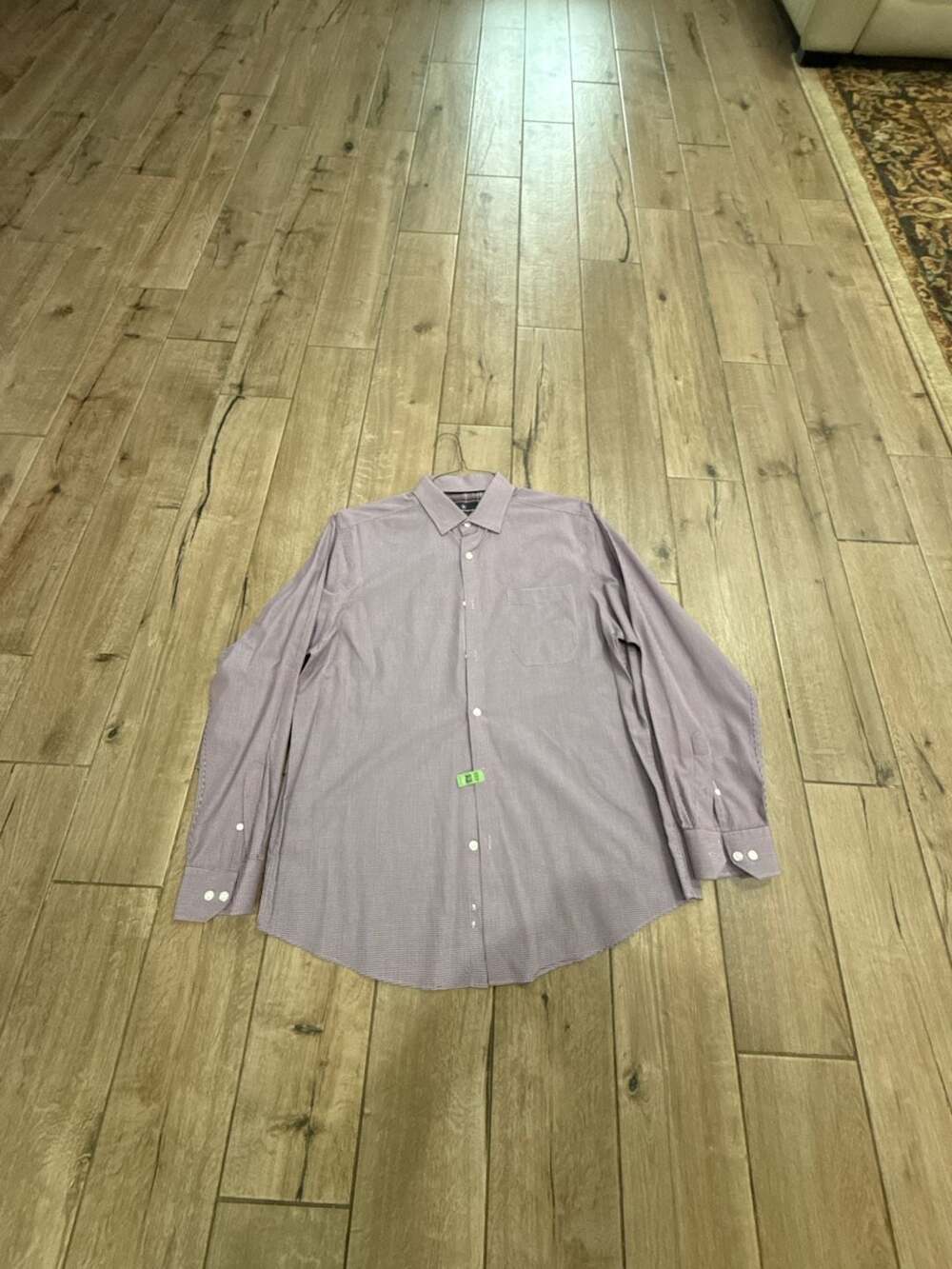 Hart Schaffner Marx Long Sleeve Button Up Shirt Size L Purple Check Cotton